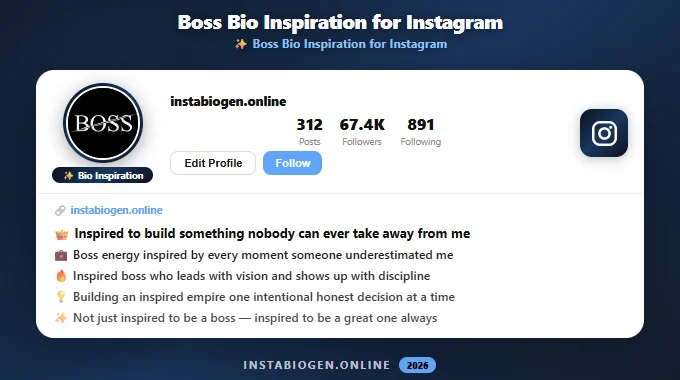 Boss Bio Inspiration for Instagram